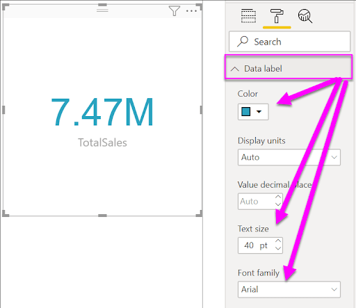 Microsoft Power BI Single-Row Card